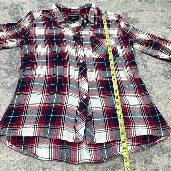 Rails Hunter Plaid Button Front Long Sleeve Shirt Flannel Red Navy Blue Sz S - Picture 6 of 11
